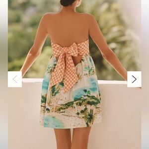 NWOT Celandine Strapless Pattern Bubble Mini Dress XS